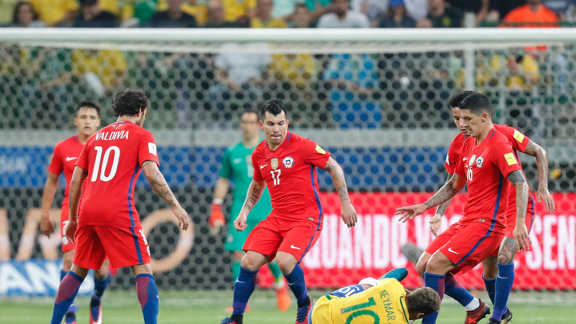 Chile, en el partido contra Brasil Chile, en el partido contra Brasil