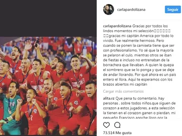 Carla Pardo critica que varios jugadores de la selección de Chile entrenaban borrachos Carla Pardo critica que varios jugadores de la selección de Chile entrenaban borrachos