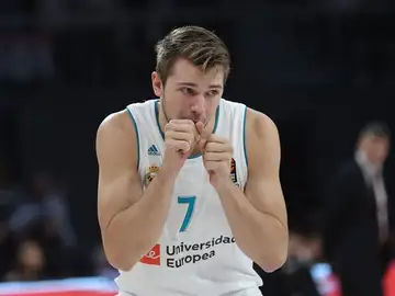 Luka Doncic, en un momento del encuentro. Luka Doncic, en un momento del encuentro.