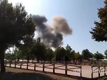 Un avión del Ejército del Aire se estrella en la base aérea de Los Llanos en Albacete Un avión del Ejército del Aire se estrella en la base aérea de Los Llanos en Albacete