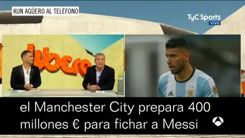 Agüero confirma que el Manchester City está al 'acecho' de Messi: "La 'plata' no es un problema" Agüero confirma que el Manchester City está al 'acecho' de Messi: "La 'plata' no es un problema"