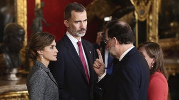 Mariano Rajoy, durante la recepción de los Reyes en el Palacio Real