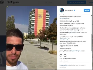 Sergio Ramos presume de ser español en el Día de la Hispanidad Sergio Ramos presume de ser español en el Día de la Hispanidad