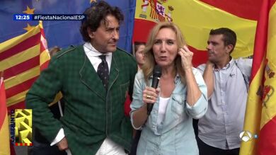 Álvaro de Marichalar, durante la manifestación en Barcelona: 