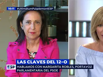 Margarita Robles: "Pido a Puigdemont que sea el presidente de todos los catalanes, le voten o no le voten" Margarita Robles: "Pido a Puigdemont que sea el presidente de todos los catalanes, le voten o no le voten"