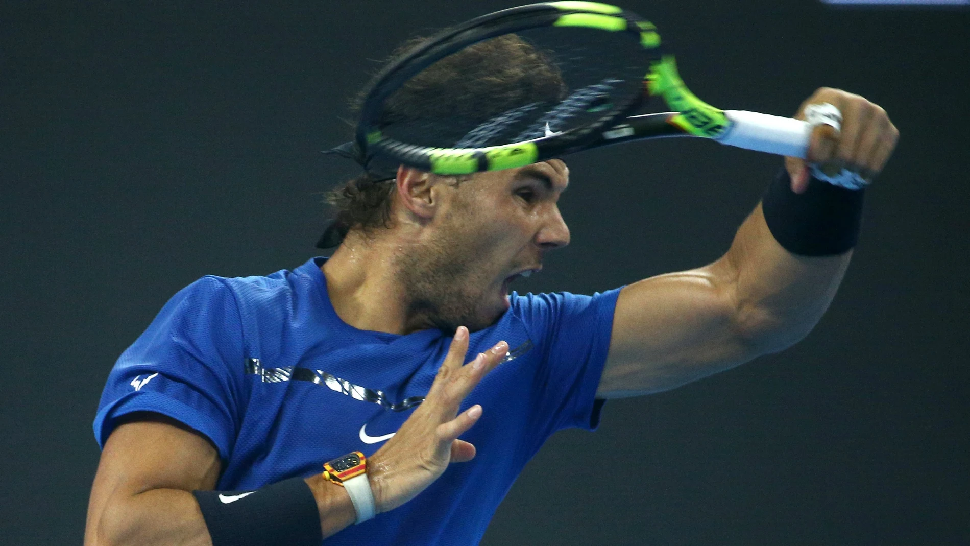 Rafa Nadal, en pleno partido Rafa Nadal, en pleno partido