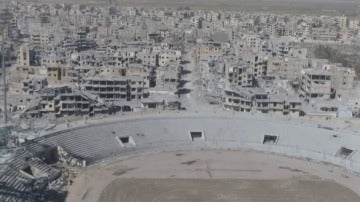 Imagen desde el cielo de la capital de Daesh en Siria