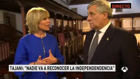 Tajani: "Hay que ser claro con los catalanes: La Unión Europea no reconocerá la independencia" Tajani: "Hay que ser claro con los catalanes: La Unión Europea no reconocerá la independencia"