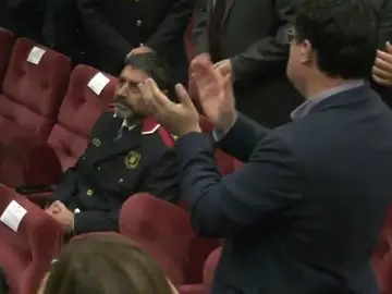 Ovación a Trapero en el acto inaugural del curso académico de la escuela de Mossos Ovación a Trapero en el acto inaugural del curso académico de la escuela de Mossos