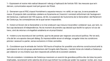 Comunicado de algunos miembros del PSC Comunicado de algunos miembros del PSC