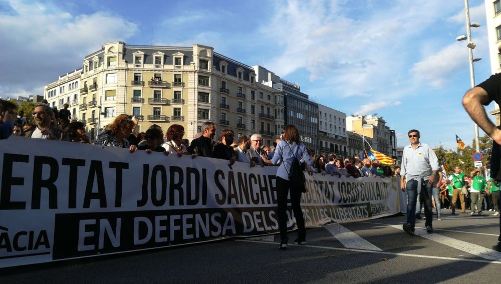 Manifestación en Barcelona por la liberación de 'los Jordis'