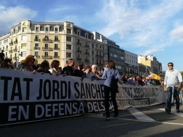 Manifestación en Barcelona por la liberación de 'los Jordis'