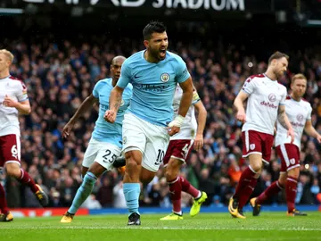 Agüero celebra el 1-0 ante el Burnley Agüero celebra el 1-0 ante el Burnley