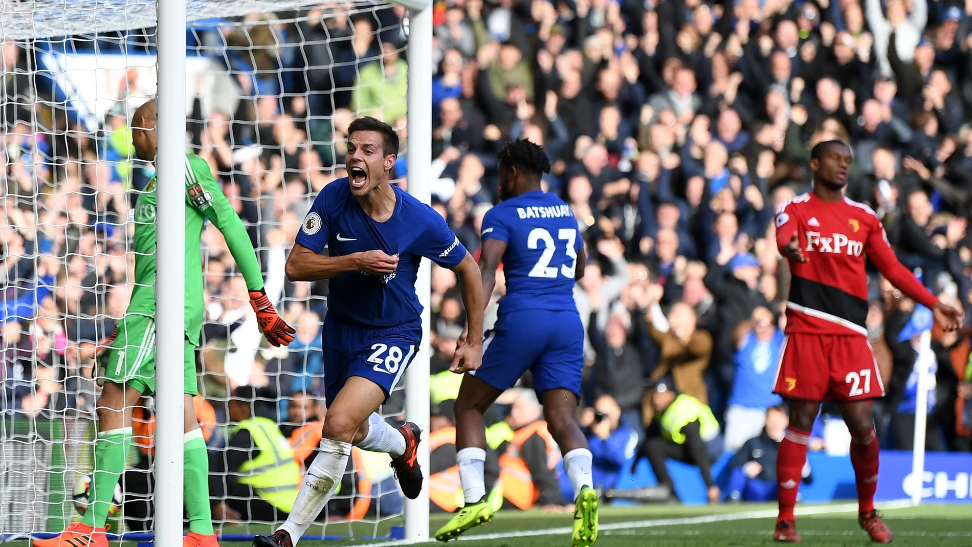 Azpilicutera celebra el 3-2 ante el Watford Azpilicutera celebra el 3-2 ante el Watford