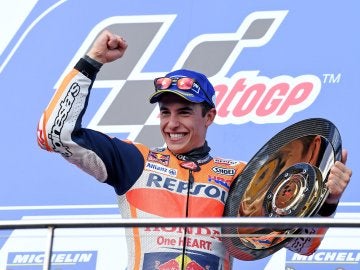 Marc Márquez celebra una victoria en MotoGP