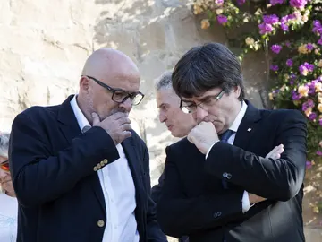 Lluís Corominas y Carles Puigdemont Lluís Corominas y Carles Puigdemont