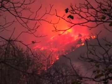 Incendio en el Valle de Susa en Italia