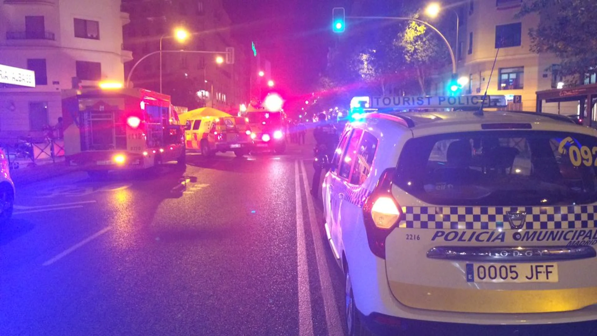 La policía municipal de Madrid en el lugar de los hechos La policía municipal de Madrid en el lugar de los hechos