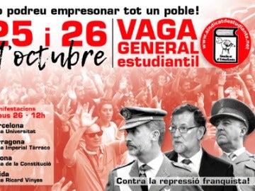 Polémico cartel de universitarios independentistas convocando protestas contra la el 155 el jueves