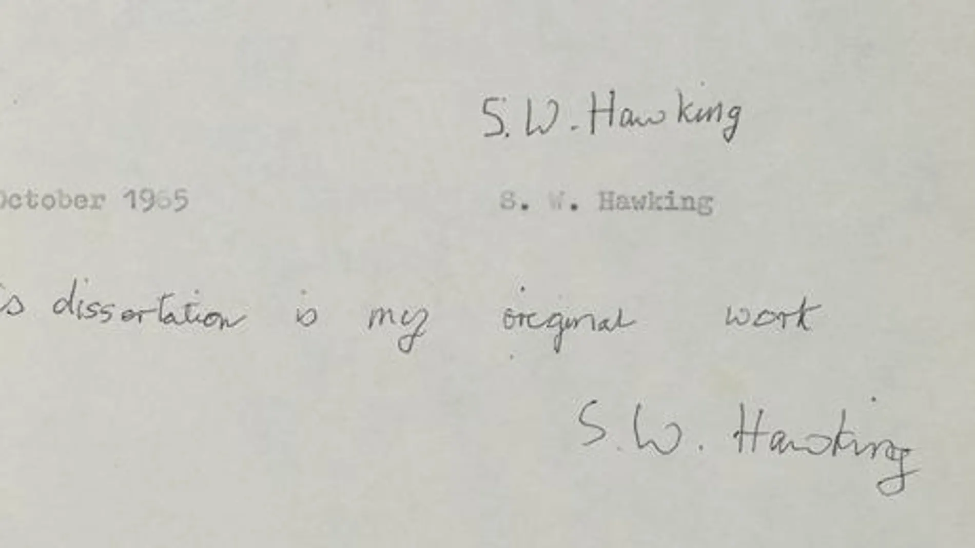Stephen Hawking autoriza acceso libre a su tesis doctoral, de 1966 Stephen Hawking autoriza acceso libre a su tesis doctoral, de 1966
