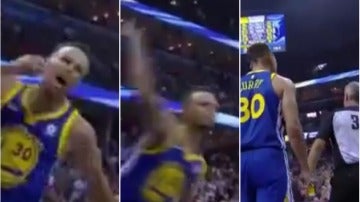 Curry lanza su protector bucal a un árbitro