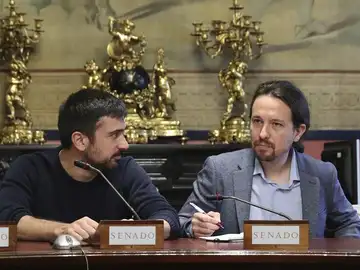 Pablo Iglesias y Ramón Espinar Pablo Iglesias y Ramón Espinar