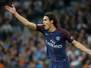 Cavani, durante un partido con el PSG Cavani, durante un partido con el PSG