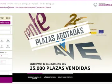 Plazas agotadas en Renfe Plazas agotadas en Renfe