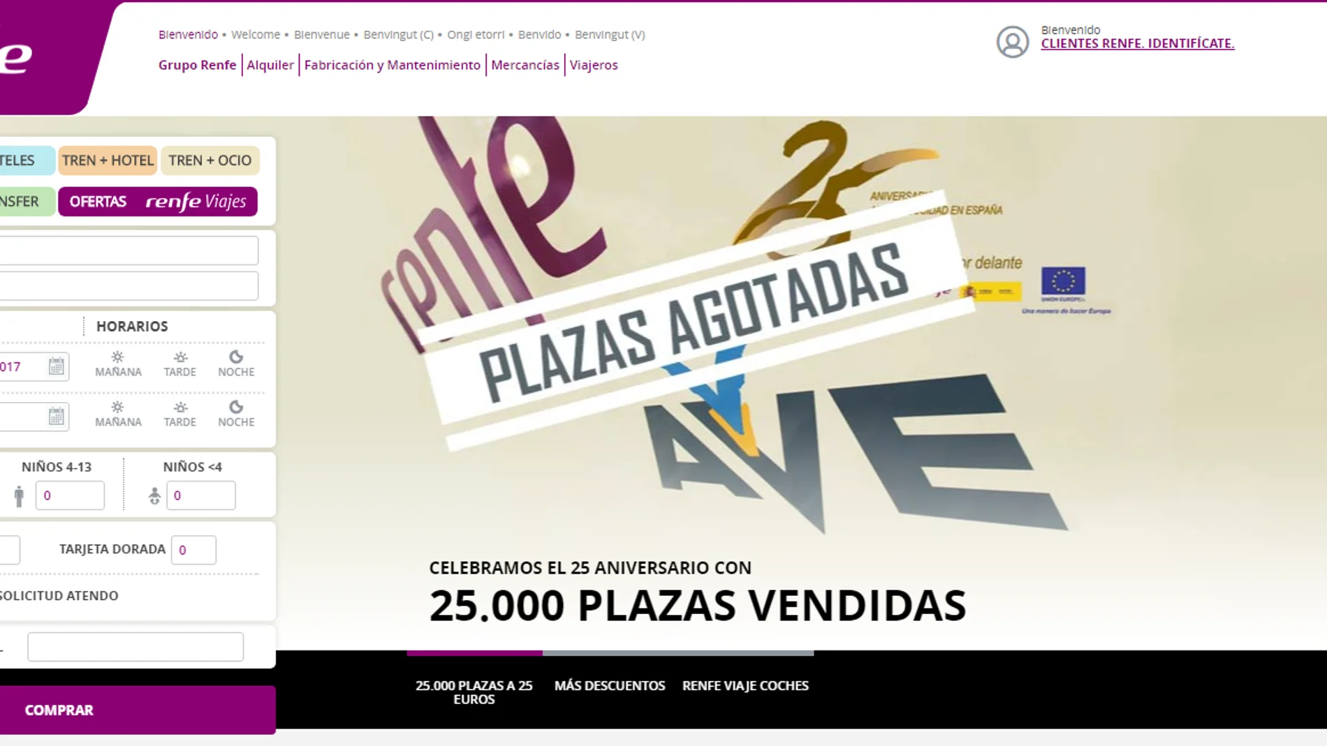 Plazas agotadas en Renfe Plazas agotadas en Renfe