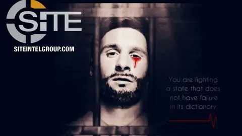 La imagen de Leo Messi sangrando y encarcelado difundida por Daesh La imagen de Leo Messi sangrando y encarcelado difundida por Daesh