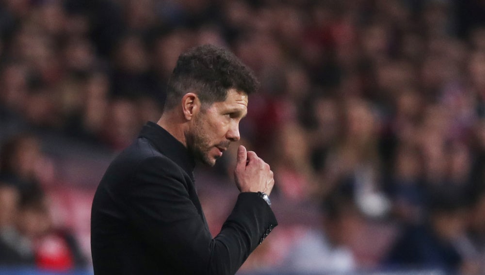 Simeone, durante el partido contra el Qarabag
