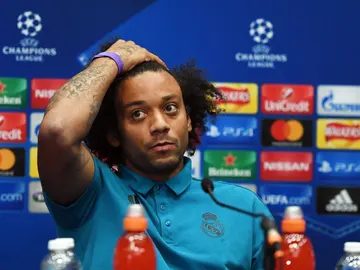 Marcelo, en rueda de prensa con el Real Madrid Marcelo, en rueda de prensa con el Real Madrid