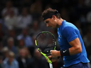 Rafa Nadal celebra un punto ante Chung Rafa Nadal celebra un punto ante Chung