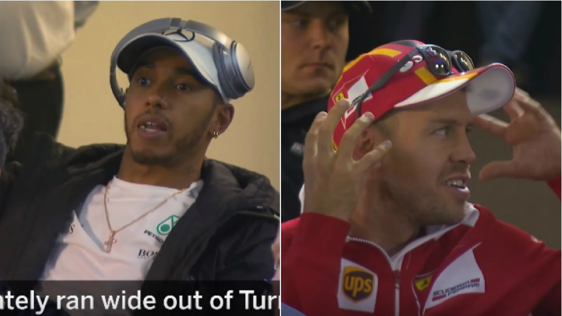 Hamilton y Vettel, en el briefing de pilotos del GP de México