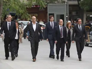 Varios exconsejeros del Govern, a su llegada a la Audiencia Nacional Varios exconsejeros del Govern, a su llegada a la Audiencia Nacional