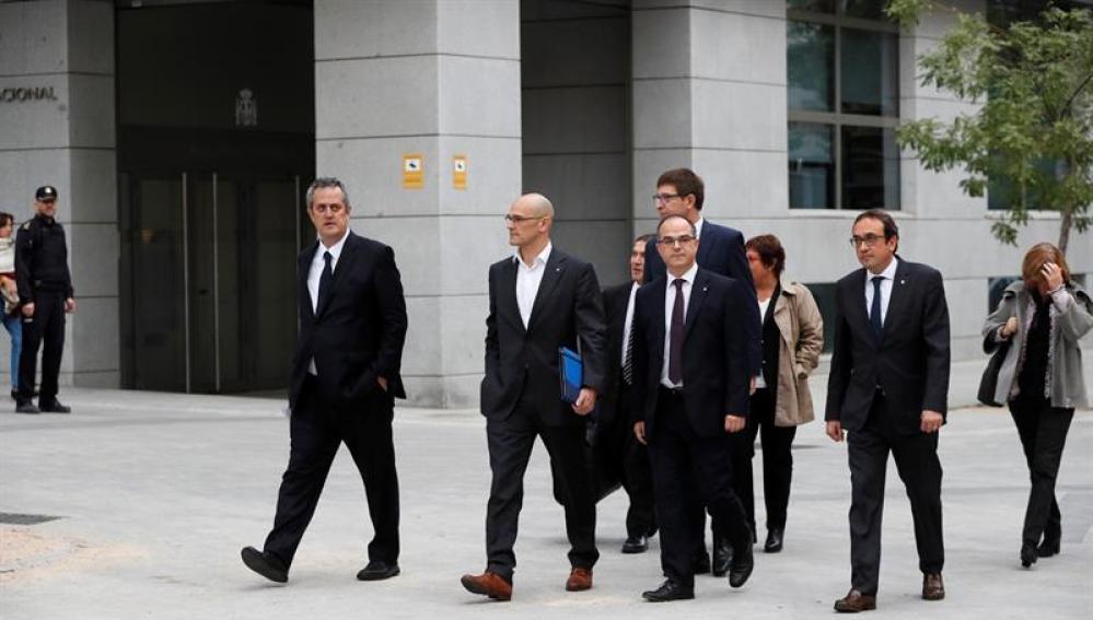 Los exconsejeros de la Generalitat de Cataluña en la Audiencia Nacional