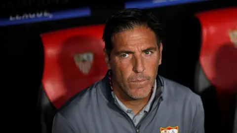 Eduardo Berizzo, en el banquillo del Sevilla Eduardo Berizzo, en el banquillo del Sevilla