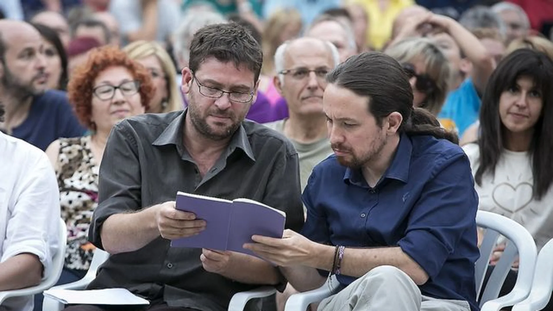 Albano Dante y Pablo Iglesias durante un mitin Albano Dante y Pablo Iglesias durante un mitin