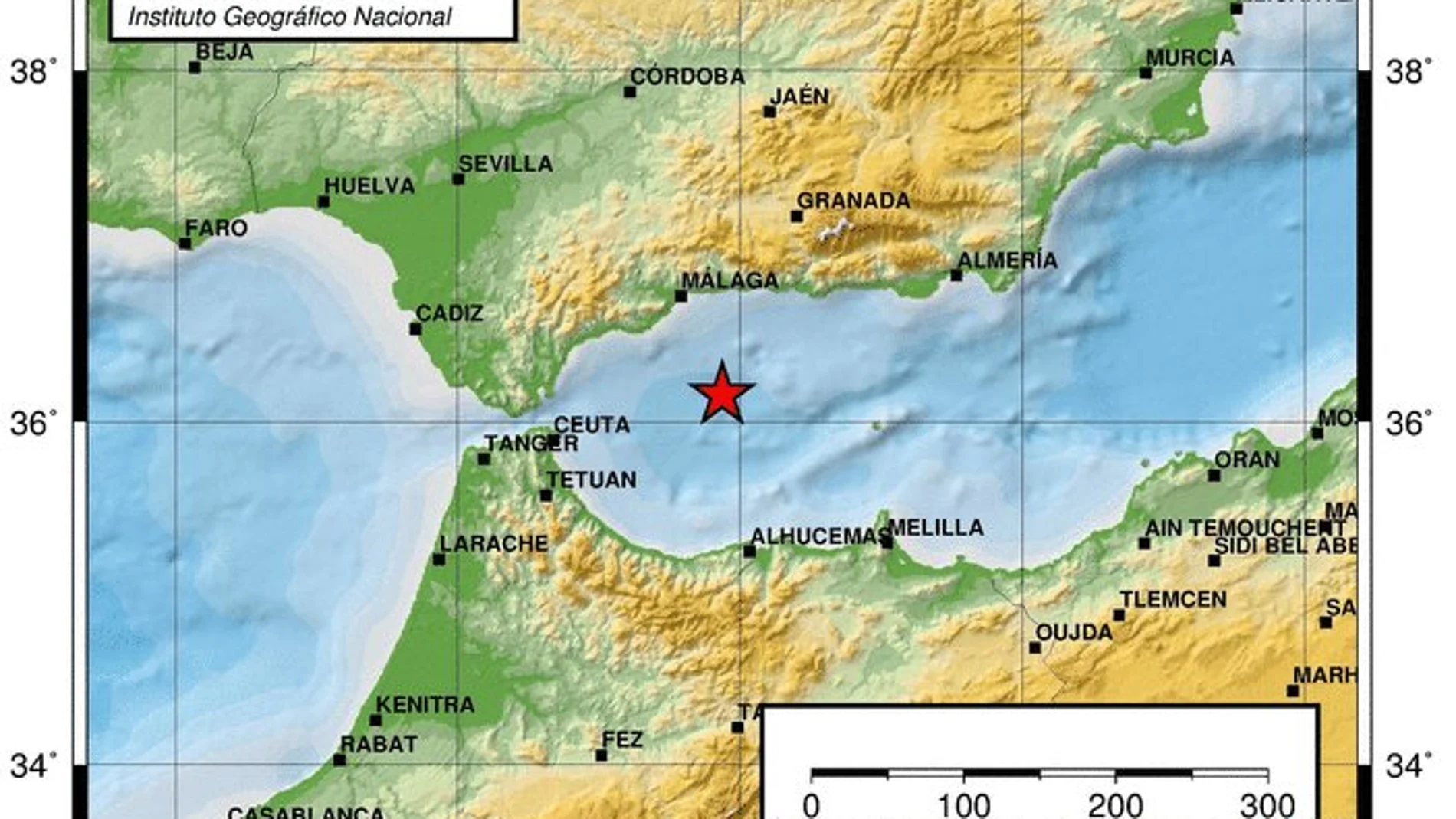 Terremoto de 4 grados de magnitud con epicentro al oeste del Mar de Alborán Terremoto de 4 grados de magnitud con epicentro al oeste del Mar de Alborán