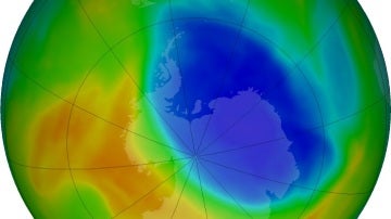 Imagen del agujero de la capa de ozono