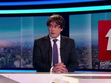 Puigdemont durante una entrevista en la televisión belga
