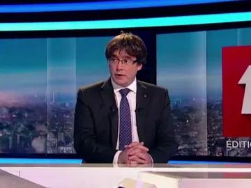 Puigdemont durante una entrevista en la televisión belga Puigdemont durante una entrevista en la televisión belga