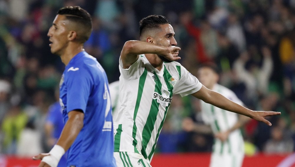 Boudebouz celebra el segundo gol ante el Getafe