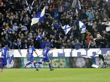 El Alavés celebra un gol El Alavés celebra un gol