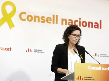 La secretaria general de ERC, Marta Rovira, durante su intervención La secretaria general de ERC, Marta Rovira, durante su intervención