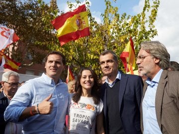 Albert Rivera junto a Inés Arrimadas, Toni Cantó y el concejal de Sant Andreu de Llavaneras Carlos Sánchez Nicolau