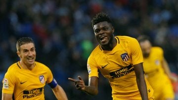 Thomas Partey celebra su gol ante el Deportivo de la Coruña