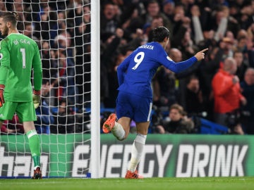 Morata celebra un gol ante De Gea