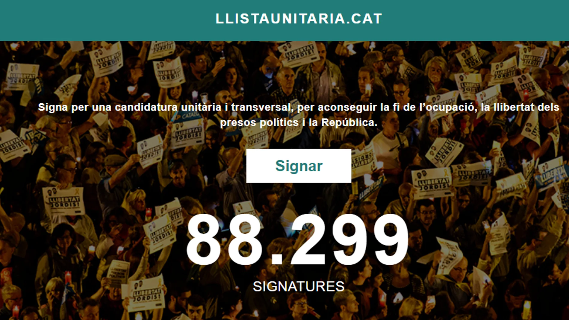 El manifiesto de Puigdemont por un lista unitaria supera las 80.000 firmas El manifiesto de Puigdemont por un lista unitaria supera las 80.000 firmas