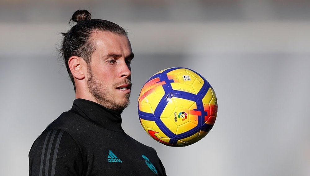 Gareth Bale, durante el entrenamiento del Real Madrid